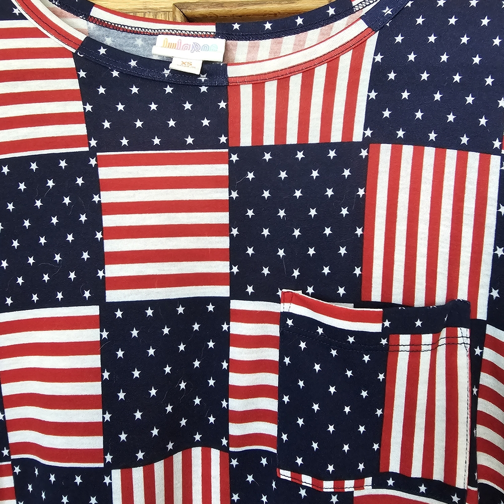 LulaRoe Red and Blue Star Stripe Dress